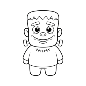 万圣节儿童科学怪人填色图 Halloween pumpkin coloring page for kids