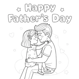 Dad lovingly holding his child in a warm hug