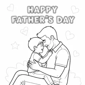 Dad lovingly holding his child in a warm hug
