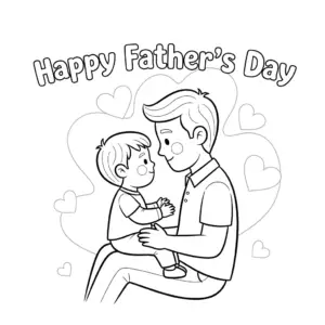 Dad lovingly holding his child in a warm hug