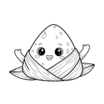 Zongzi rice dumpling coloring page for kids - Duanwu Festival