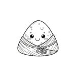 Zongzi rice dumpling coloring page for kids - Duanwu Festival