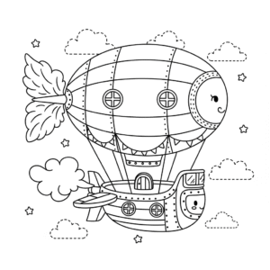 飞艇儿童图 Blimp coloring page