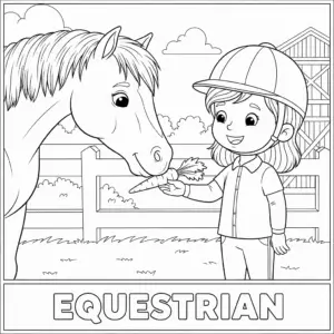 Kid feeding carrot to horse | 儿童喂马吃萝卜