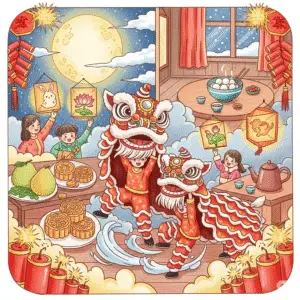 中国传统节日与文化填色图 | Chinese Traditional Festivals and Culture Coloring Pages
