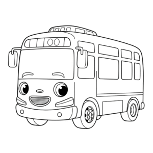 公交车填色图 Bus coloring sheet