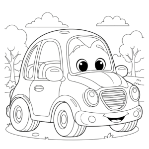 汽车填色图 Car coloring sheet