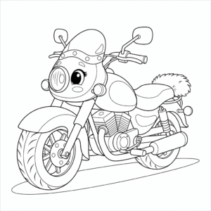 摩托车填色图 Motorcycle coloring sheet