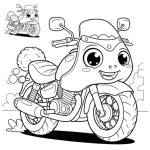 摩托车填色图 Motorcycle coloring sheet