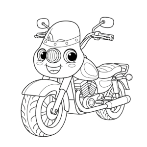 摩托车填色图 Motorcycle coloring sheet