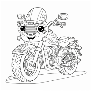 摩托车填色图 Motorcycle coloring sheet