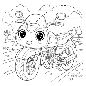 摩托车填色图 Motorcycle coloring sheet