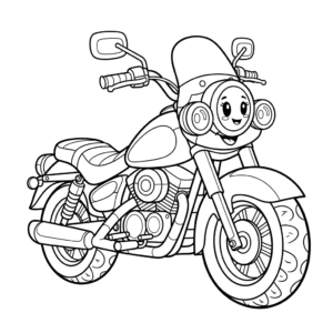 摩托车填色图 Motorcycle coloring sheet