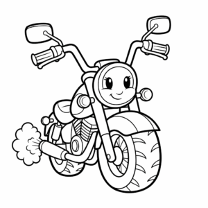 摩托车填色图 Motorcycle coloring sheet
