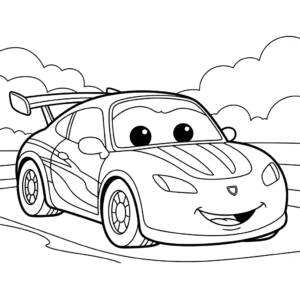 跑车填色图 Train coloring sheet