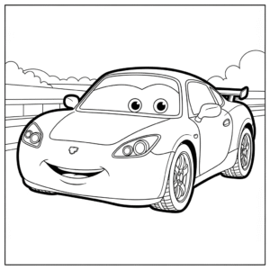 跑车填色图 Train coloring sheet
