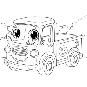 卡车填色图 Truck coloring sheet