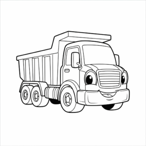 卡车填色图 Truck coloring sheet