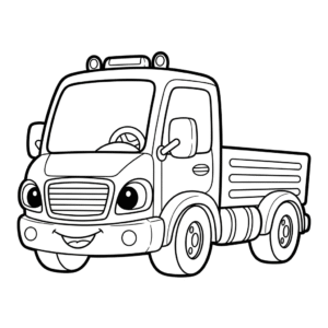 卡车填色图 Truck coloring sheet