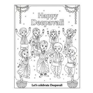 Boy and girl in Indian attire dancing with joy for Deepavali小朋友跳舞庆祝屠妖节