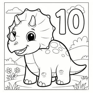 Dinosaur 10 coloring sheet free download