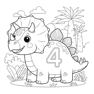 Dinosaur 4 coloring sheet free download
