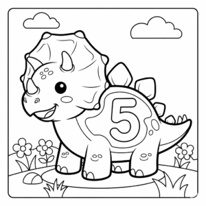 Dinosaur 5 coloring sheet free download