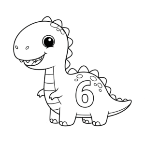 Dinosaur 6 coloring sheet free download