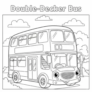 Red double-decker bus on city street