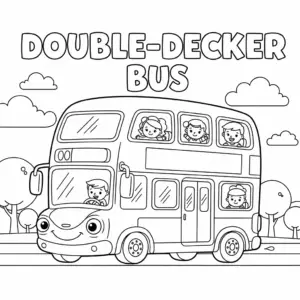 Red double-decker bus on city street