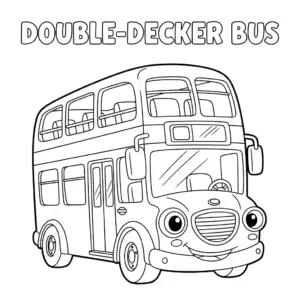 Red double-decker bus on city street