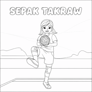 Sepaktakraw athlete holding a ball before the match藤球运动员挽着球