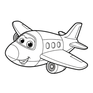 喷气式飞机儿童填色图 Jet airplane printable coloring page