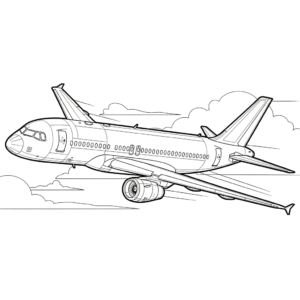 喷气式飞机儿童填色图 Jet airplane printable coloring page