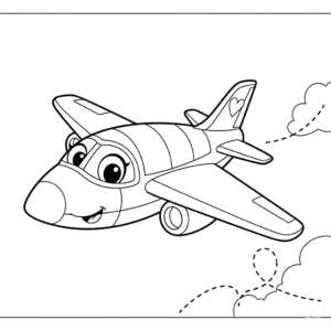 喷气式飞机儿童填色图 Jet airplane printable coloring page