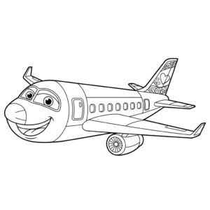 喷气式飞机儿童填色图 Jet airplane printable coloring page
