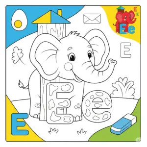 alphabet E coloring sheet