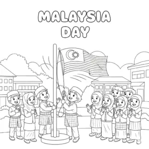 Children raising the Malaysian flag with pride during Malaysia Day | 孩童自豪地升起马来西亚国旗