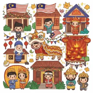 🇲🇾 马来西亚节日填色图 | Malaysian Festivals Coloring Pages