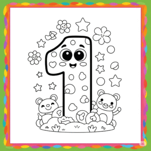 Printable number 1 coloring page for kids