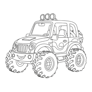 越野车填色图 Off Road Car coloring sheet