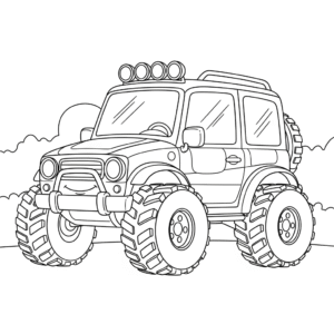 越野车填色图 Off Road Car coloring sheet