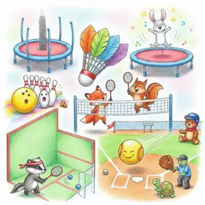 Sports coloring pages for kids – badminton, bowling, trampoline, archery and more