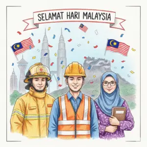 Malaysia Day Professions Coloring Page Collection