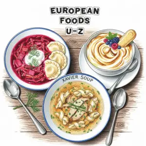 European Foods A–J Coloring Pages|欧洲美食 U-Z填色页