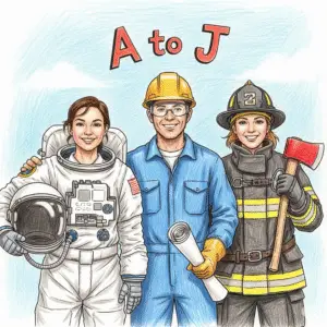 A to J Jobs coloring