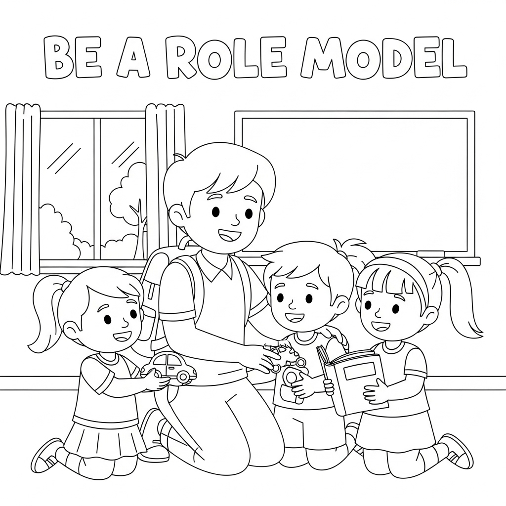 Be A Role Model Coloring Page | 做榜样填色页