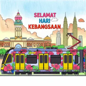 hari merdeka LRT coloring sheet