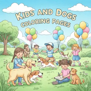 Kids and Dogs Coloring Pages