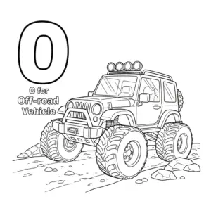 Off-road vehicle coloring page for children | 儿童越野车涂色图